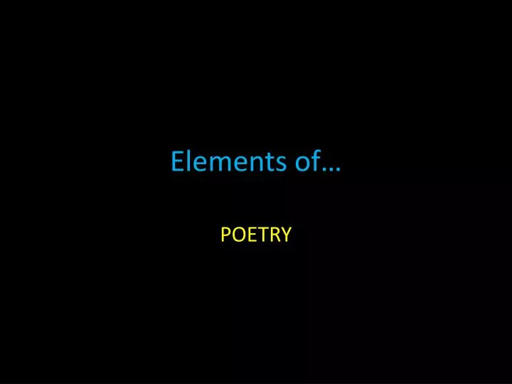 elements of