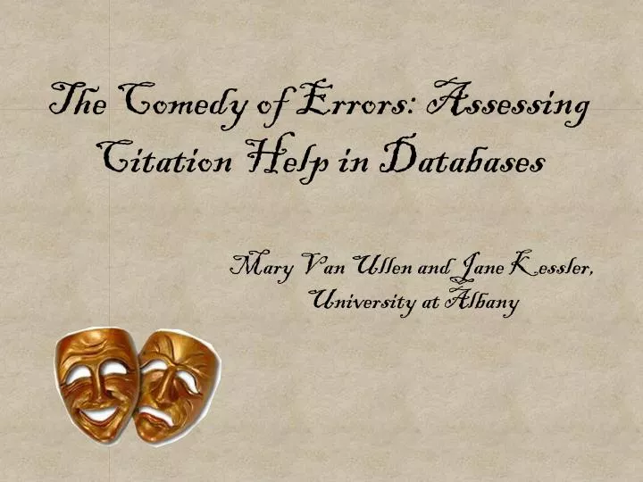 the comedy of errors assessing citation help in databases