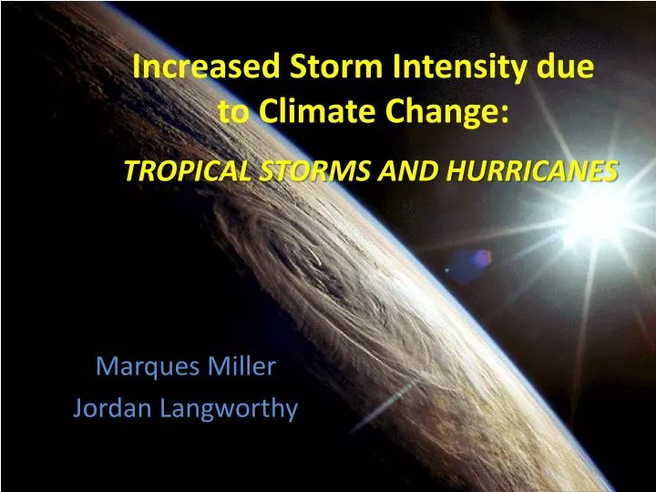 increased storm intensity due to climate change