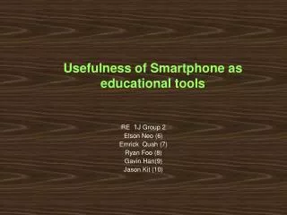 Usefulness of Smartphone as educational tools