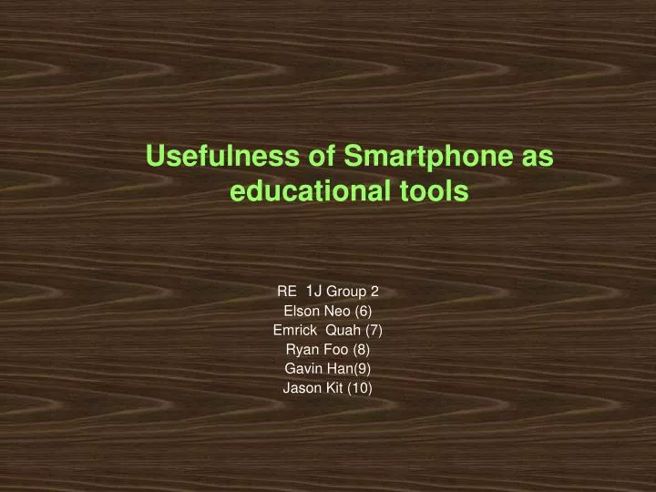 usefulness of smartphone as educational tools