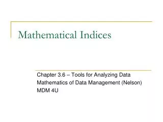 Mathematical Indices