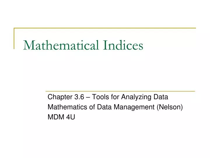 mathematical indices