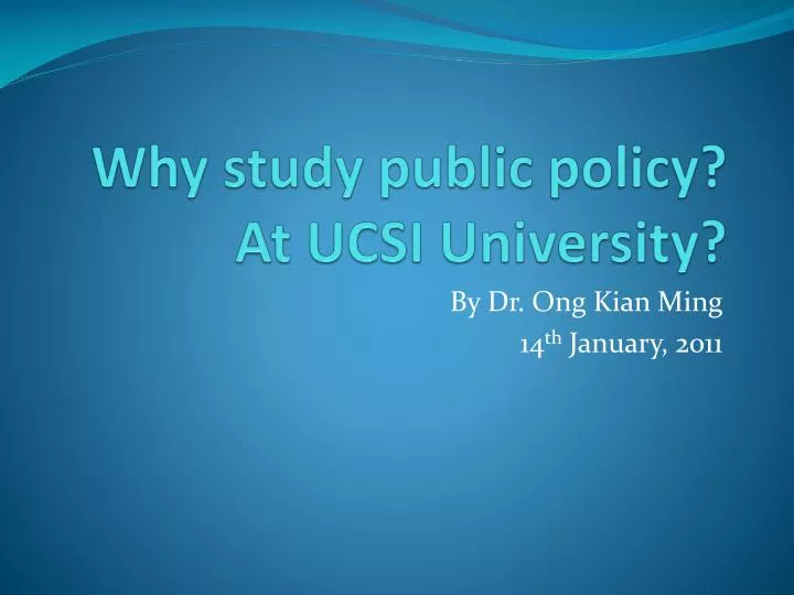 why study public policy at ucsi university