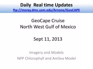 GeoCape Cruise North West Gulf of Mexico Sept 11, 2013