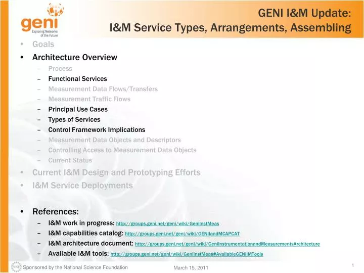 geni i m update i m service types arrangements assembling