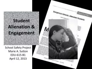 Student Alienation &amp; Engagement