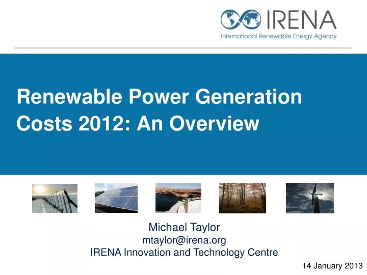 renewable power generation costs 2012 an overview