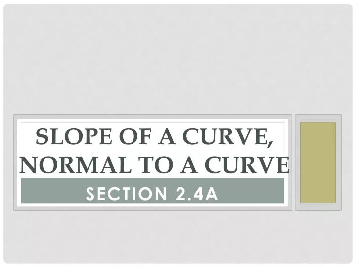 slope of a curve normal to a curve