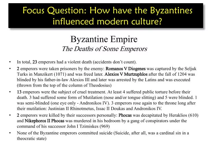 byzantine empire the deaths of some emperors