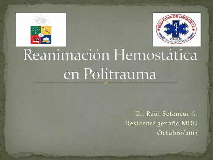 reanimaci n hemost tica en politrauma