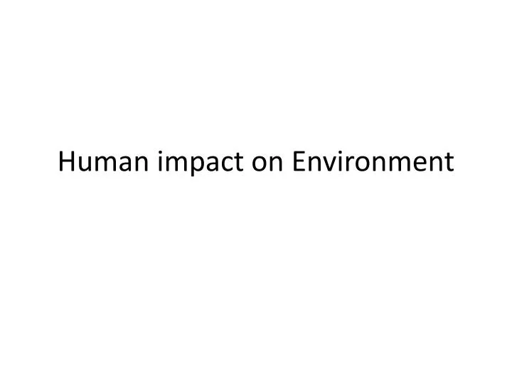 human impact on environment