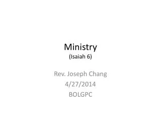Ministry (Isaiah 6)