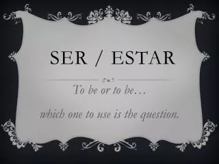 ser estar