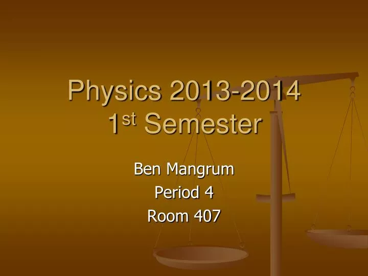 physics 2013 2014 1 st semester