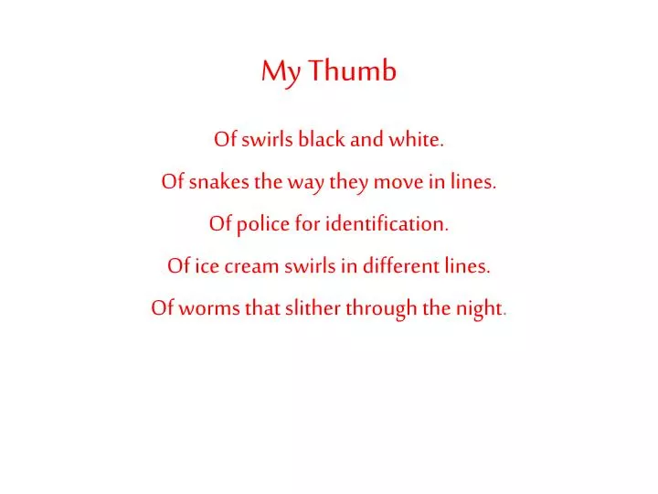 my thumb