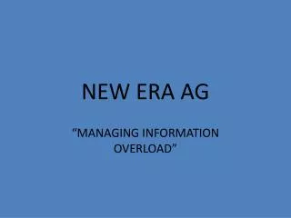 NEW ERA AG