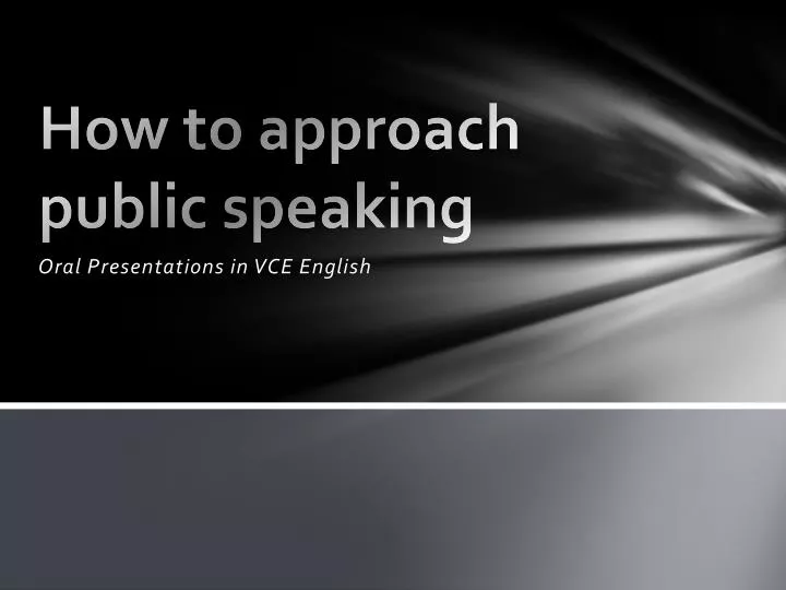how to approach public speaking