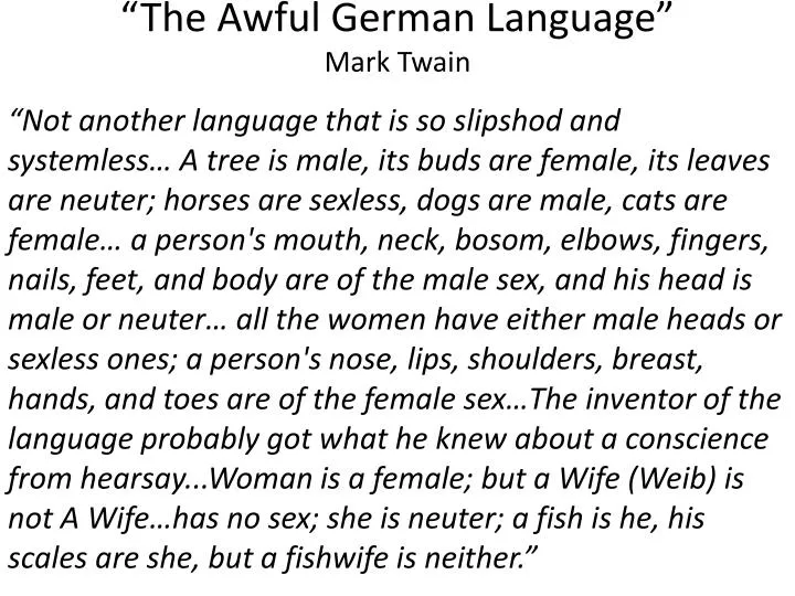 the awful german language mark twain