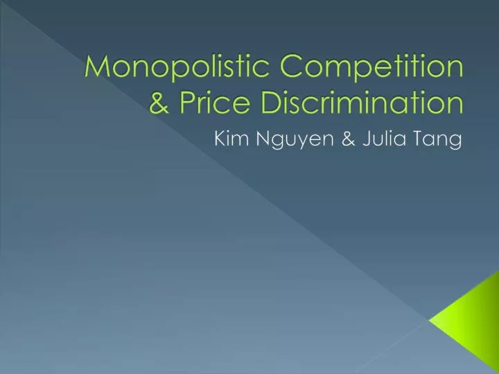 monopolistic competition price discrimination