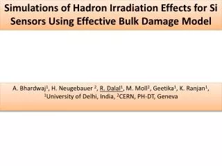 Simulations of Hadron Irradiation Effects for Si Sensors Using Effective Bulk Damage Model