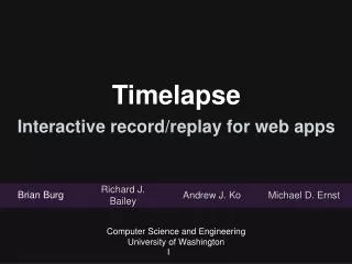 Timelapse Interactive record/replay for web apps