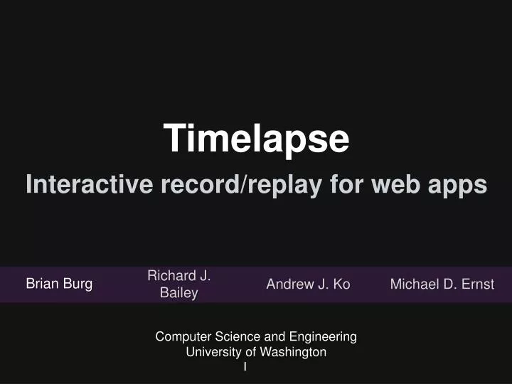 timelapse interactive record replay for web apps