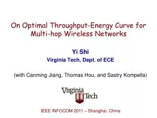 On Optimal Throughput-Energy Curve for Multi-hop Wireless Networks