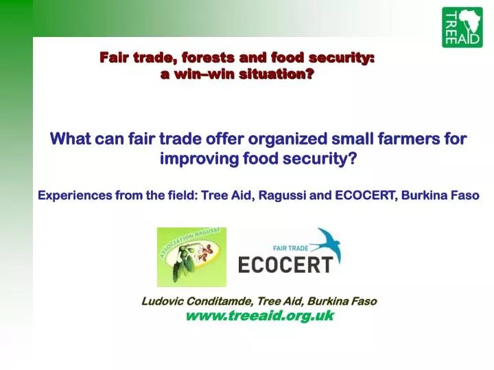 fair trade forests and food security a win win situation
