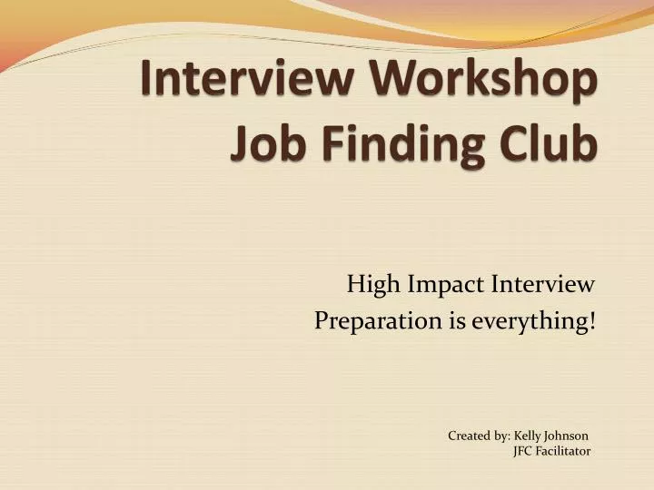 interview workshop job finding club
