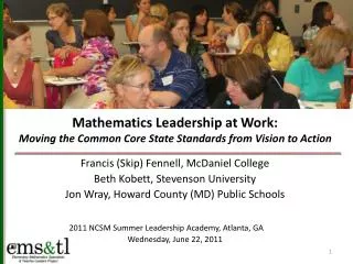 Mathematics Leadership at Work: Moving the Common Core State Standards from Vision to Action