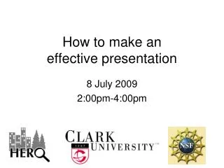 How to make an effective presentation
