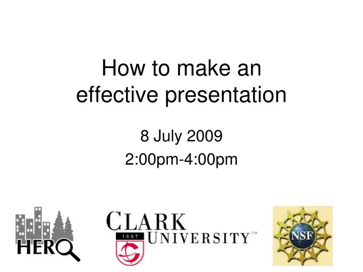 how to make an effective presentation