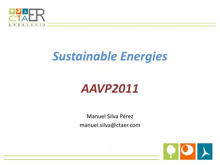 sustainable energies aavp2011