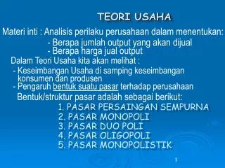 teori usaha