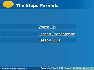 The Slope Formula