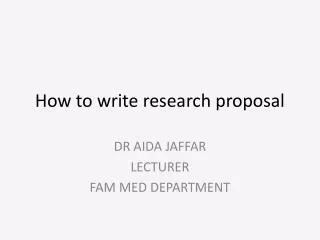 How to write research proposal
