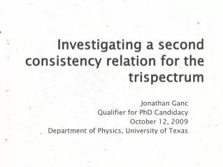 Investigating a second consistency relation for the trispectrum