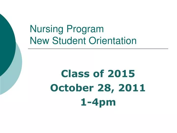 nursing program new student orientation