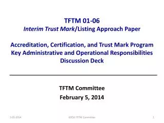 TFTM Committee February 5, 2014