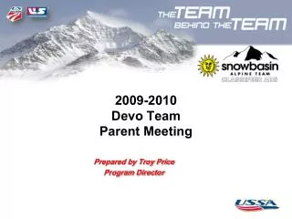 2009-2010 Devo Team Parent Meeting