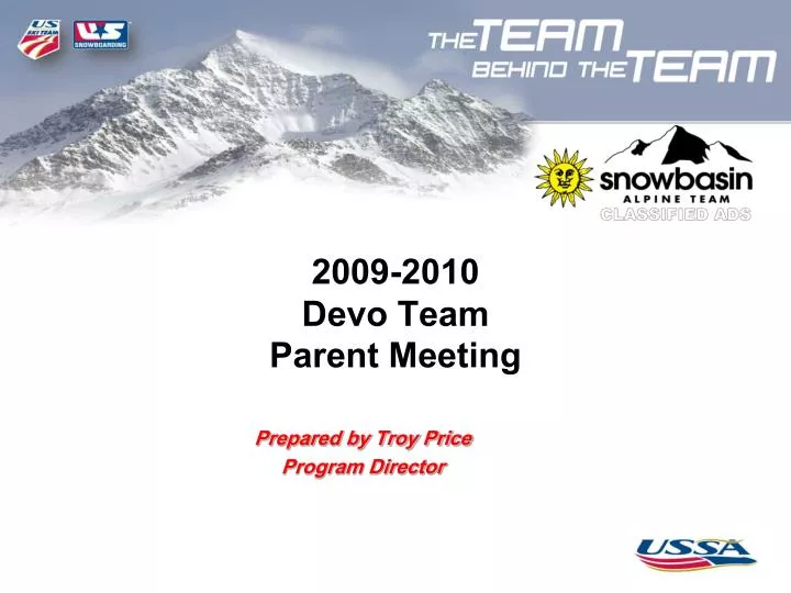 2009 2010 devo team parent meeting