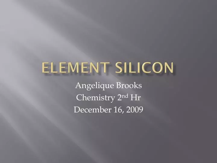 element silicon
