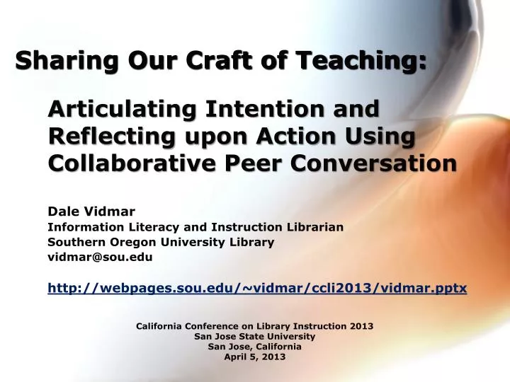 articulating intention and reflecting upon action using collaborative peer conversation