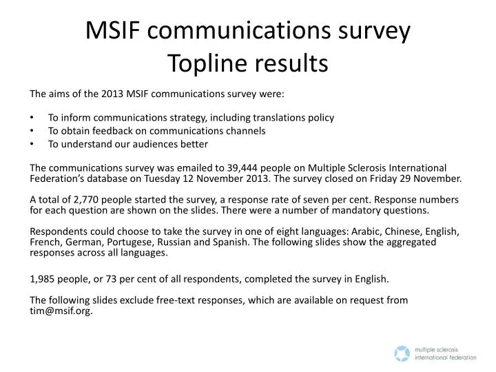 msif communications survey topline results