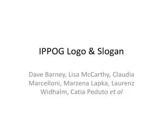 IPPOG Logo &amp; Slogan