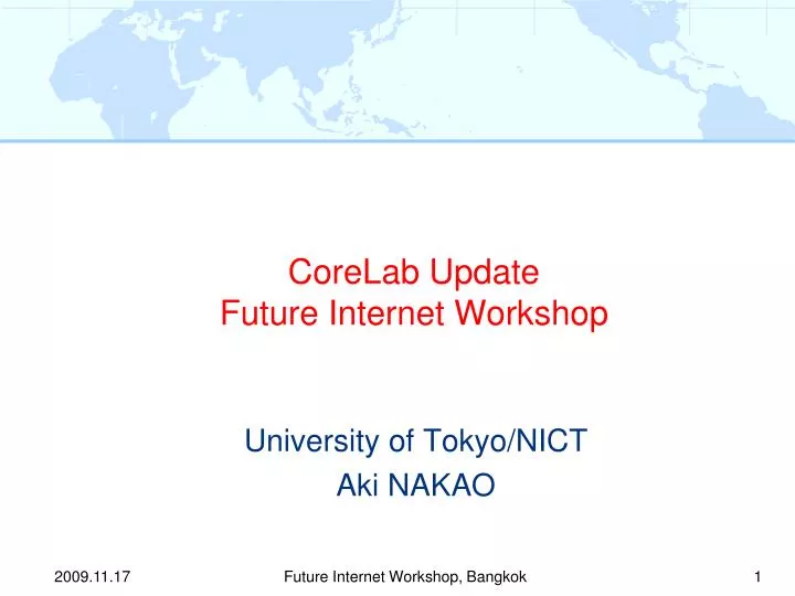 corelab update future internet workshop