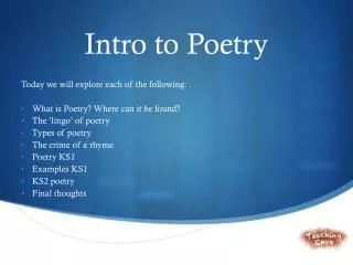 Intro to Poetry