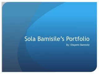 Sola Bamisile’s Portfolio