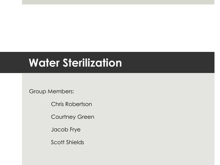 water sterilization
